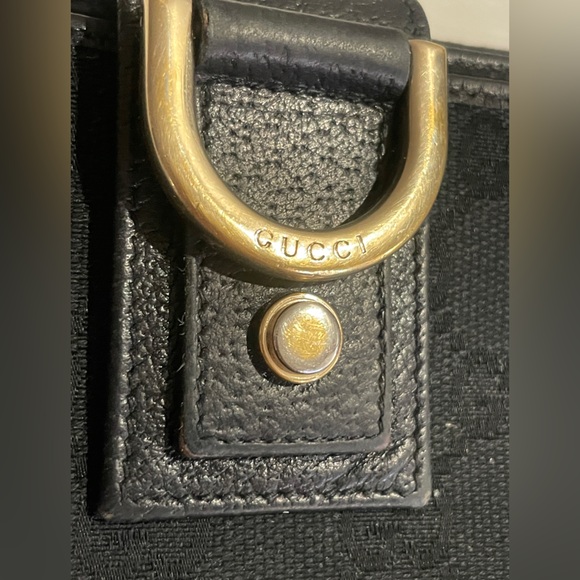 Gucci Black GG Canvas Leather Bifold Wallet Gold Horsebit Hardware - Picture 13 of 14